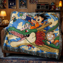 Dragon Ball Z Classic Anime Vintage Retro Woven Throw Blanket