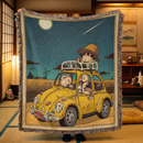 Dragon Ball Road Trip Retro Woven Throw Blanket