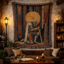 Medieval Knight Sodier Gothic Fantasy Woven Throw Blanket