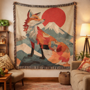 Kitsune Fox Japanese Spirit Woven Throw Blanket