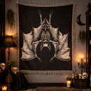 Bat Skeleton Skull Gothic Witchy Woven Throw Blanket