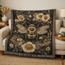 Honey Bee Lovers Woven Throw Blanket