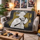 Nanami Jujutsu Kaisen Japanese Typography Woven Throw Blanket