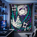 Neon Anime Gojo Jujutsu Kaisen Woven Throw Blanket