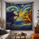 Kurama vs Susanoo Starry Night Woven Throw Blanket