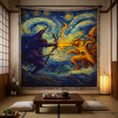 Kurama vs Susanoo Starry Night Woven Throw Blanket