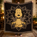 Mandala Yoga Snoopy Woven Throw Blanket