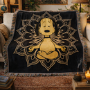 Mandala Yoga Snoopy Woven Throw Blanket