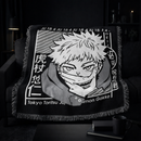 Anime Sukuna Yuji Itadori JJK Japanese Manga Woven Throw Blanket