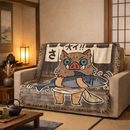Inosuke Demon Slayer Anime Japan Ink Style Woven Throw Blanket