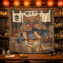 Inosuke Demon Slayer Anime Japan Ink Style Woven Throw Blanket