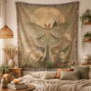 Luna Moth Butterfly Flower Woven Throw Blanket