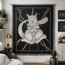 Zen Mewtwo Minimal Pokemon Woven Throw Blanket
