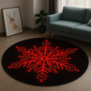 Demon Slayer Akaza Red Compass Needle Snowflake Round Rug