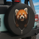 Red Panda Zipper Jeep Car Spare Tire Cover