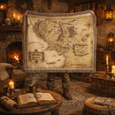 Lord Of The Rings Map Woven Throw Blanket