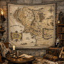 Lord Of The Rings Map Woven Throw Blanket