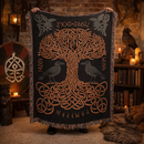 Yggdrasil Viking Norse Tree of Life Woven Throw Blanket