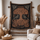 Yggdrasil Viking Norse Tree of Life Woven Throw Blanket