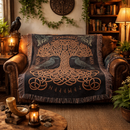 Yggdrasil Viking Norse Tree of Life Woven Throw Blanket