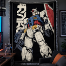 Gundam Retro Japan Woven Throw Blanket