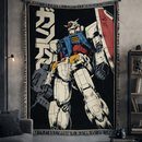 Gundam Retro Japan Woven Throw Blanket