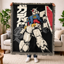 Gundam Retro Japan Woven Throw Blanket