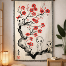 Little Forest Spirits Ghibli Japan Woven Throw Blanket