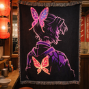 Shinobu Neon Demon Slayer Woven Throw Blanket