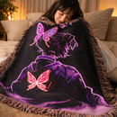 Shinobu Neon Demon Slayer Woven Throw Blanket