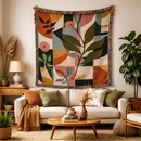 Colorful Leaf Modern Design Woven Throw Blanket