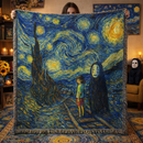 Starry Night No Face Ghibli Woven Throw Blanket