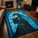 Muichiro Demon Slayer Stained Glass Rectangular Area Rug