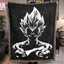 Majin Vegeta Grunge Woven Throw Blanket