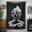 Majin Vegeta Grunge Woven Throw Blanket