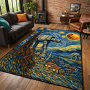 Starry Walker Van Gogh Style Rectangular Area Rug