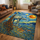 Starry Walker Van Gogh Style Rectangular Area Rug