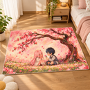 Chibi Hiro x Zero Two Darling in the Franxx Cherry Blossom Rectangular Area Rug