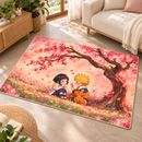 Chibi Naruto x Hinata Cherry Blossom Rectangular Area Rug