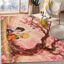 Chibi Naruto x Hinata Cherry Blossom Rectangular Area Rug