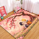 Chibi Naruto x Hinata Cherry Blossom Rectangular Area Rug