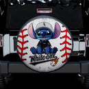 Chicago White Car Spare Tire Cover With Camera Hole