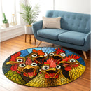 Chicken Stained Glass Round Rug
