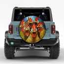 Chicken Stained Glass Jeep Car Spare Tire Cover