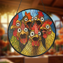 Funny Chicken Stained Glass Suncatcher
