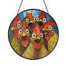 Funny Chicken Stained Glass Suncatcher