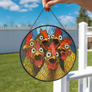 Funny Chicken Stained Glass Suncatcher