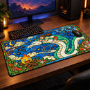 Chihiro x Haku x Calcifer Spirited Away Ghibli Studio Stained Glass Desk Mat