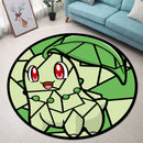 Chikorita Pokemon Stained Glass Round Rug