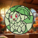 Chikorita Pokemon Stained Glass Suncatcher